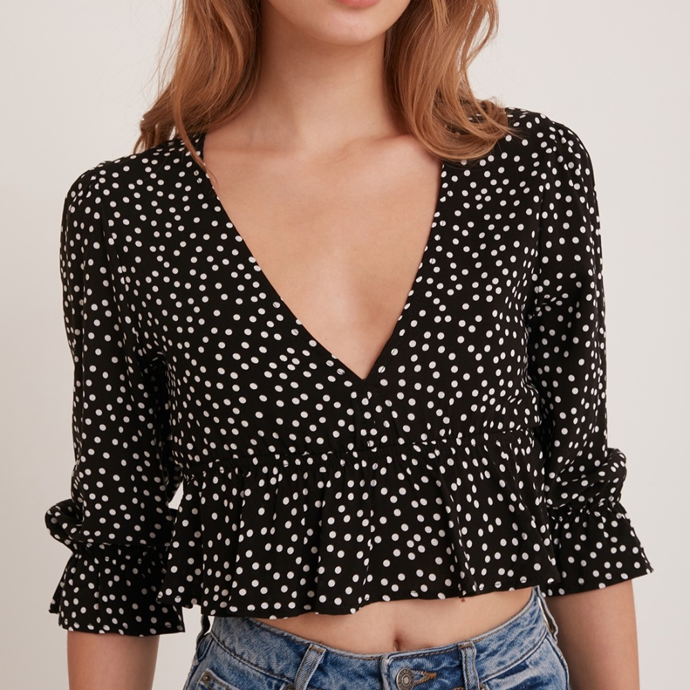 Black and White Polka Dot Blouse